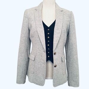 Banana Republic Gray and Black Wool Blend Single Breasted Two button Blazer 6